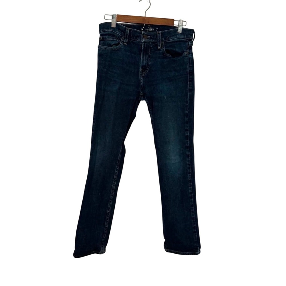 Hollister Slim Straight Jeans Women 30x30 Dark Wash Excellent Epic Flex Denim
